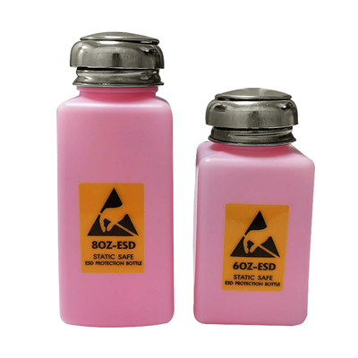 দ্রাবকের জন্য 4OZ 6OZ 8OZ গোলাপী অ্যান্টি স্ট্যাটিক নিরাপদ ESD ডিসপেনসার বোতল