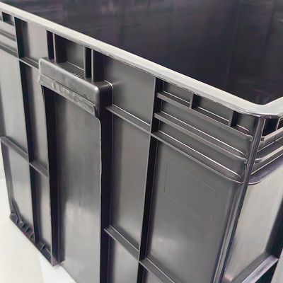 800*400*230mm কন্ডাক্টিভ টার্নওভার বক্স প্লাস্টিকের ইএসডি ইলেকট্রনিক পার্টস বক্স কালো অ্যান্টি-স্ট্যাটিক বক্স