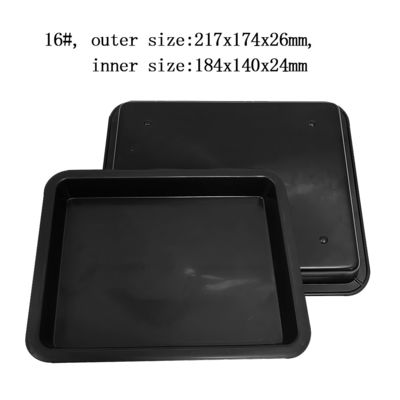 217x174x26mm কালো ESD অ্যান্টিস্ট্যাটিক প্লাস্টিকের বর্গক্ষেত্র ট্রে ইলেকট্রনিক সার্কেল টার্নটেবল