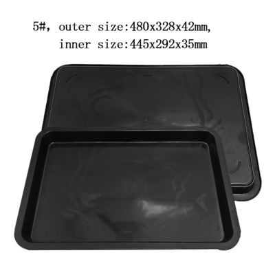 480x328x42mm অ্যান্টি স্ট্যাটিক স্কয়ার ট্রে কালো প্লাস্টিকের স্কয়ার বেসিন ইএসডি টার্নওভার বক্স ইলেকট্রনিক পার্টস উপাদান বক্স স্টোরেজ প্লাস্টিকের ট্রে