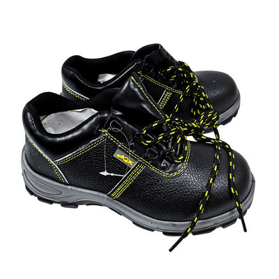 কালো অ্যান্টি-স্ম্যাশিং অ্যান্টি-পিয়ার্সিং স্টিলের আঙুলের নিরাপত্তা কাজের জুতা