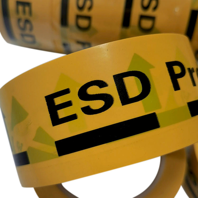 ESD সুরক্ষিত এলাকা হলুদ Antistatic পিভিসি সতর্কতা টেপ শিল্প
