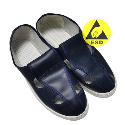 অ্যান্টি স্ট্যাটিক সুরক্ষা পিভিসি ESD নিরাপত্তা জুতা চার গর্ত নেভি ব্লু