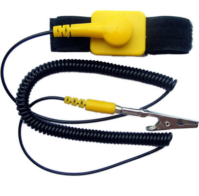 ভেলক্রো ইএসডি কব্জি স্ট্র্যাপ সামঞ্জস্যযোগ্য অ্যান্টি স্ট্যাটিক ব্যান্ড 1 মেগ ওহম প্রতিরোধক পিইউ কর্ড